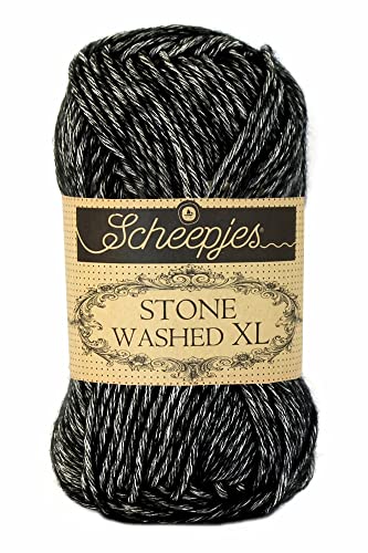 Scheepjes Stone Washed XL 50 g Yarn - 843 Black Onyx, 1x50g