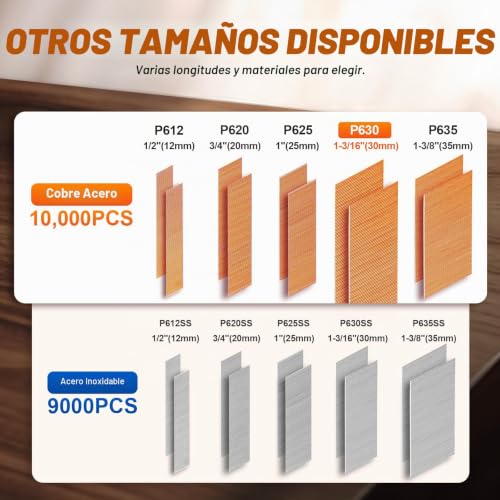 Miniatura 4 de P630 - Clavos De Calibre 23 De 30 Mm, Chapado En Cobre, 10000 Piezas Caja, Clavos Para Pistola De Clavos Neumática, Micro Claveteadora Para Armarios, Trabajo De Madera Ligero, Bricolaje