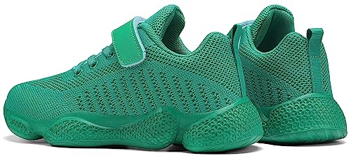 Santiro Little Boys Tennis Shoes Girls Kids Sneakers Lightweight Running Shoes Breathable Mesh No Laces Walking Shoes All Green 1 M US