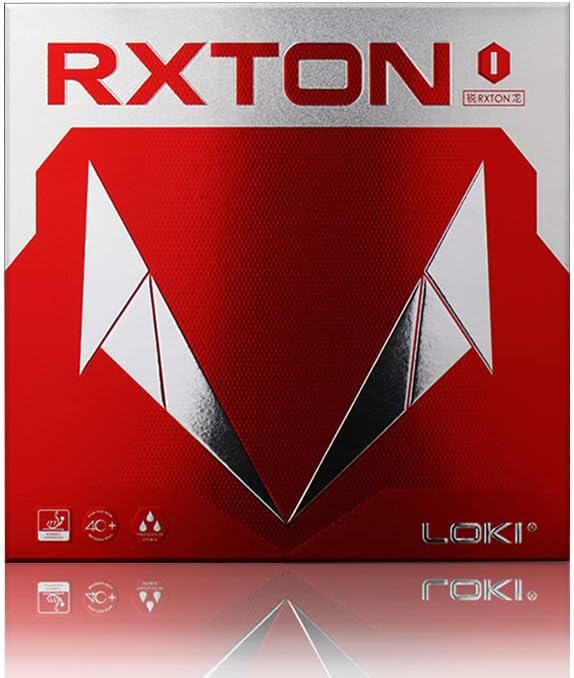 Loki RXTON 1 Table Tennis Rubber Sheet, 2.1mm Professional ITTF Approved Sticky Ping Pong Racket Rubber Red Black, Hard Cake Sponge for Quick Attack Offensive