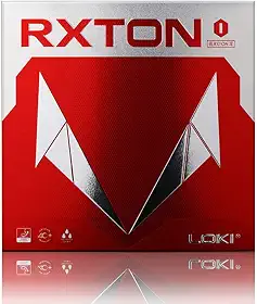 Loki RXTON 1 Lençol de borracha para tênis de mesa, 2,1 mm profissional aprovado pela ITTF Raquete de pingue-pongue, borracha vermelha e preta, esponja dura para ataque rápido