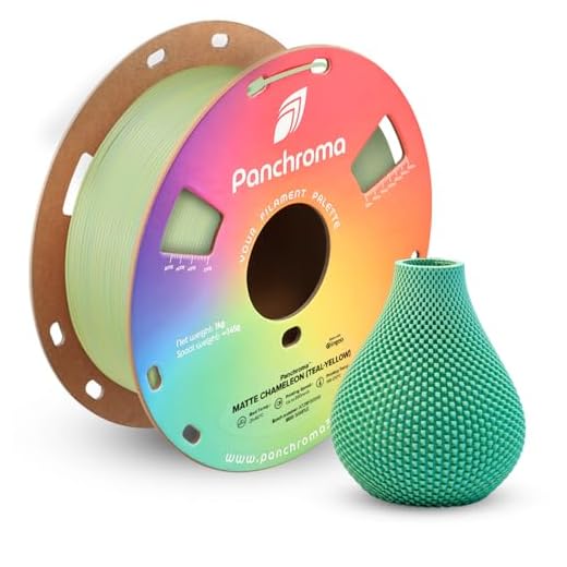 Polymaker Panchroma Dual Color Matte PLA Filament, Matte Chameleon (Teal-Yellow) 1.75mm 3D Printing Filament, 3D Printer PLA Filament, Fit Most FDM 3D Printers, 1kg Spool (2.2lb)