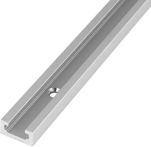 Miniatura 2 de Paquete de 2 rieles en T de 12 pulgadas, canal en T de aluminio, riel de ranura en T de doble corte con agujeros de montaje preperforados y