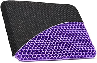 CRROEL Gel Seat Cushion, Double Thicken Breathable Seat Cushion Cool Honeycomb Gel Chair Seat Cushion for Relax Back & Sciatica Gel Seat Cushion for Car/Office/Home/Wheelchair Sitting Seat Cushion