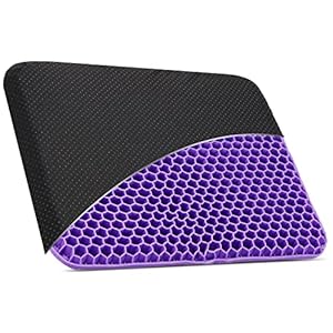 CRROEL Gel Seat Cushion, Double Thicken Breathable Seat Cushion Cool Honeycomb Gel Chair Seat Cushion for Relax Back & Sciatica Gel Seat Cushion for Car/Office/Home/Wheelchair Seat Cushion