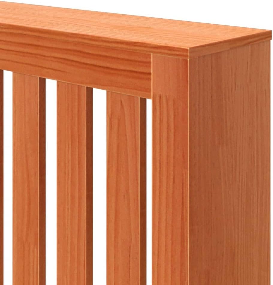 Radiator Cover Wax Brown 42.7"x7.5"x33.1" Solid Wood Pine Cabinet with Shelf for Decorative Function and Additional Space