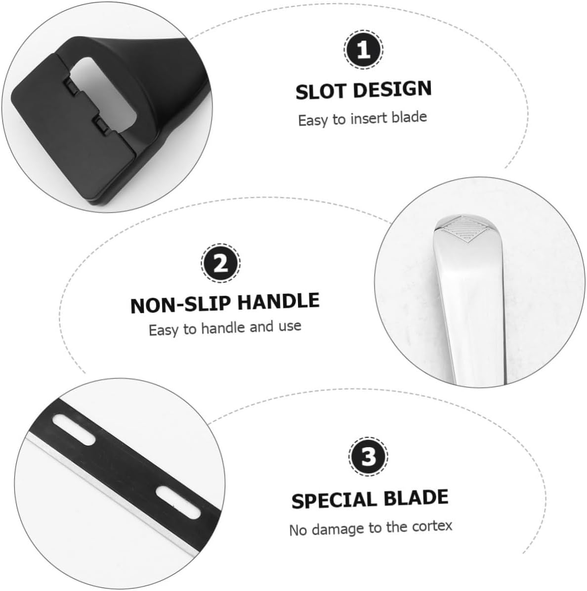 DOITOOL 3pcs Leather Skiver Tool Peeler Thinning Knife for Crafting Includes Leather Splitters Blades Each for Handbags Belts and More and Comfortable Design