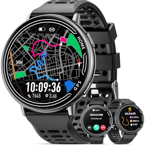 Smart Watch for Men Women Built in GPS,100+ Sports Modes Smartwatch with 1.39' HD Screen,Bluetooth Answer/Make Call,2026 New Smart Watch Health Fitness Tracker,Compatible with Android & iOS（Black）