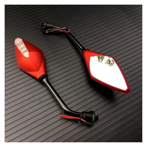 Espejos de moto con LED intermitentes universales de 10mm antivibración para scooter y e-bike