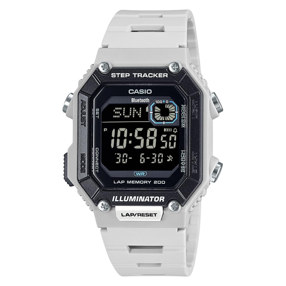Casio WS-B1000 Series | Orologio digitale da uomo | (nero) | 100M WR | Step Tracker | Illuminatore LED | Cronografo 100 SEC | Allarme giornaliero | Batteria di 2 anni