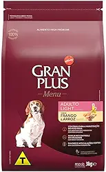 RAÇÃO GRAN PLUS MENU CÃO AD LIGHT MED e GRD 3 KG