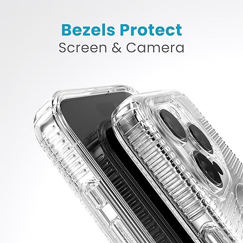 Image of Speck Clear iPhone 15 Pro Case - Slim, Built for MagSafe, Drop Protection Grip - Scratch Resistant, Anti-Yellowing, 6.1 Inch Phone Case - GemShell Grip Clear
