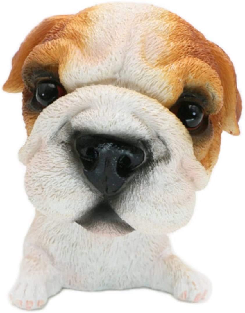 CHUOZI Resin Mini Bobble Head Bulldog Dog Figurine Home Car Dashboard Ornament Statues Sculpture Figure, Brown, 764942826202