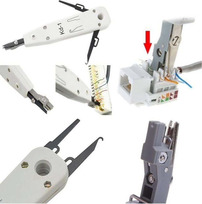 Inditrust NEW KD-1 Impact Punch Down Tool for Seating Wire Into Terminal Cable Insertion Tool for Networking Professionals Telecom Phone Cable Ethernet Cat5 RJ11 RJ45 Patch Panel Facep