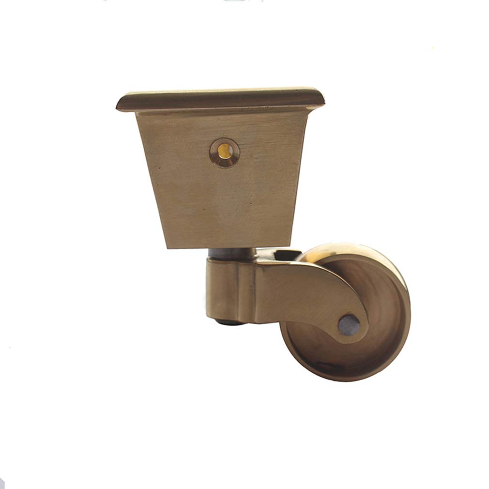 Rotella, Rotella Girevole, Rotella con Freni, Set di 4 Ruote girevoli in Metallo, Rotella in Ottone, Rotella Quadrata per mobili, carico 440 libbre, per Pianoforte, tavolino da Caf