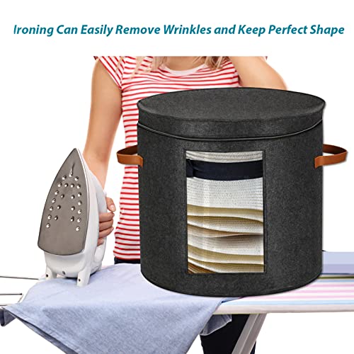 Munskine Huge Hat Boxes For Women Storage Foldable Hat Storage Boxes With Shoulder Strap & 2 Handles - Hat Boxes With Lids - Hat Box For Travel With Dustproof Lid Storage Boxes #TOP2