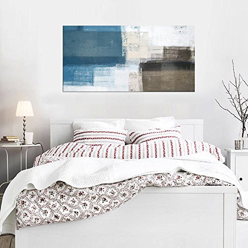 Abstract Canvas Wall Art Blue White Brown Abstract Pictures For Living Room Wall Decor Modern Abstract Painting Artwork Contemporary Abstract Canvas Print For Home Office Wall Decoration 20X40In #TOP3