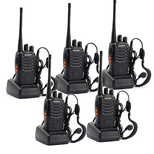 5 Pack BAOFENG BF-888S Portable Handheld 2-way Ham Radio with Original Earpieces +