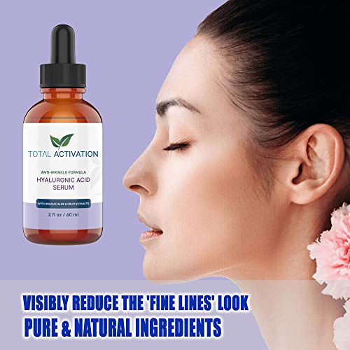 Pure, Natural Hyaluronic Acid Serum For Face With Organic Aloe, Fruit Extracts, Soothing Chamomile - Reduce Wrinkles, Fine Lines & Sun Spots - Anti Aging Enhanced Facial Moisturizer Serum, All Skin Types (2 Oz) #TOP3