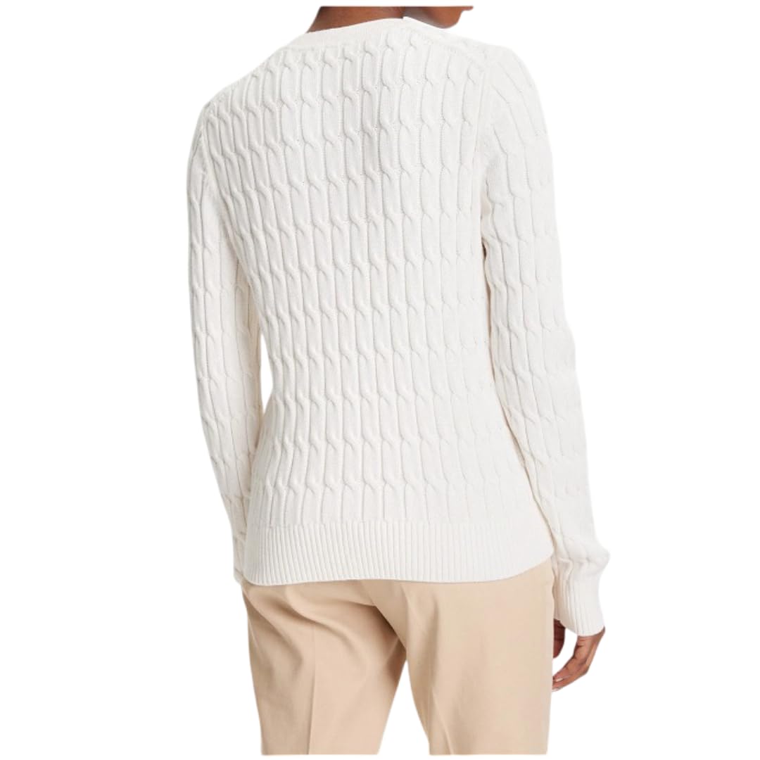 Tommy Hilfiger Donna Giacca in Maglia Cardigan Co Cable Mid Slim Fit