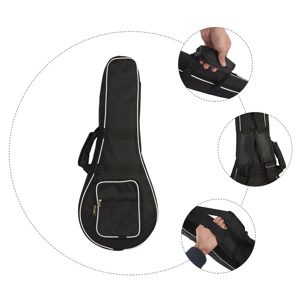Supvox Mandolinentasche Gepolstert Mit Innentasche Aufbewahrungskoffer Für Mandoline Leichte Schwarze Stofftasche Mit Schloss Für Musiker