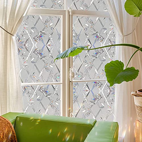 Hoonng Window Film Privacy Stained Glass, Pattern 3D Bamboo, 90x200cm - Image 2