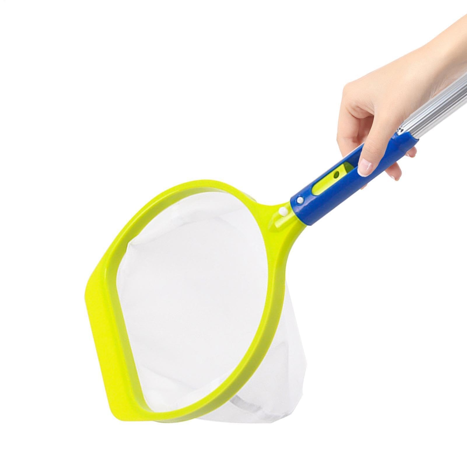 Retino per piscina – Retino per foglie a maglia fine con manico regolabile per la pulizia di vasche idromassaggio, acquario, cortile e patio, rimuove i detriti dal lago e dalla piscina