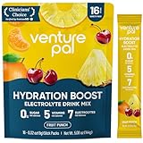Venture Pal Sugar Free Electrolyte Powder Packets - Liquid Daily IV Hydration Packets for Rapid Rehydration | 7 Electrolytes & 5 Vitamins | Keto Friendly | Non-GMO | Vegan | Fast Dissolve | 16 Sticks