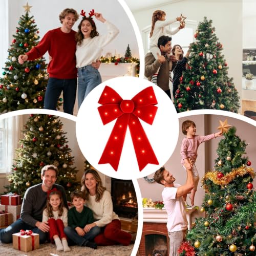 Lazo de Navidad iluminado a pilas que decora paredes sin usar cables 4