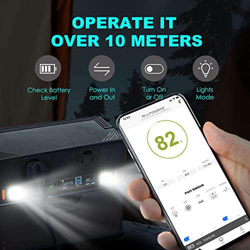 Allpowers 606Wh Portable Power Station 700W (Peak 1400W) Solar Generator Mppt Backup Battery With 2 Ac Outlets Pd 100W Usb-C Emergency Power For Outdoor Camping Rv Trips Home Off-Grid #TOP6