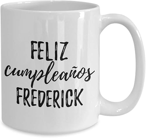 Miniatura 2 de Feliz Cumpleanos Frederick Mug Spanish Happy Birthday Personalized Name Gift Coffee Tea Cup Large 15 Oz