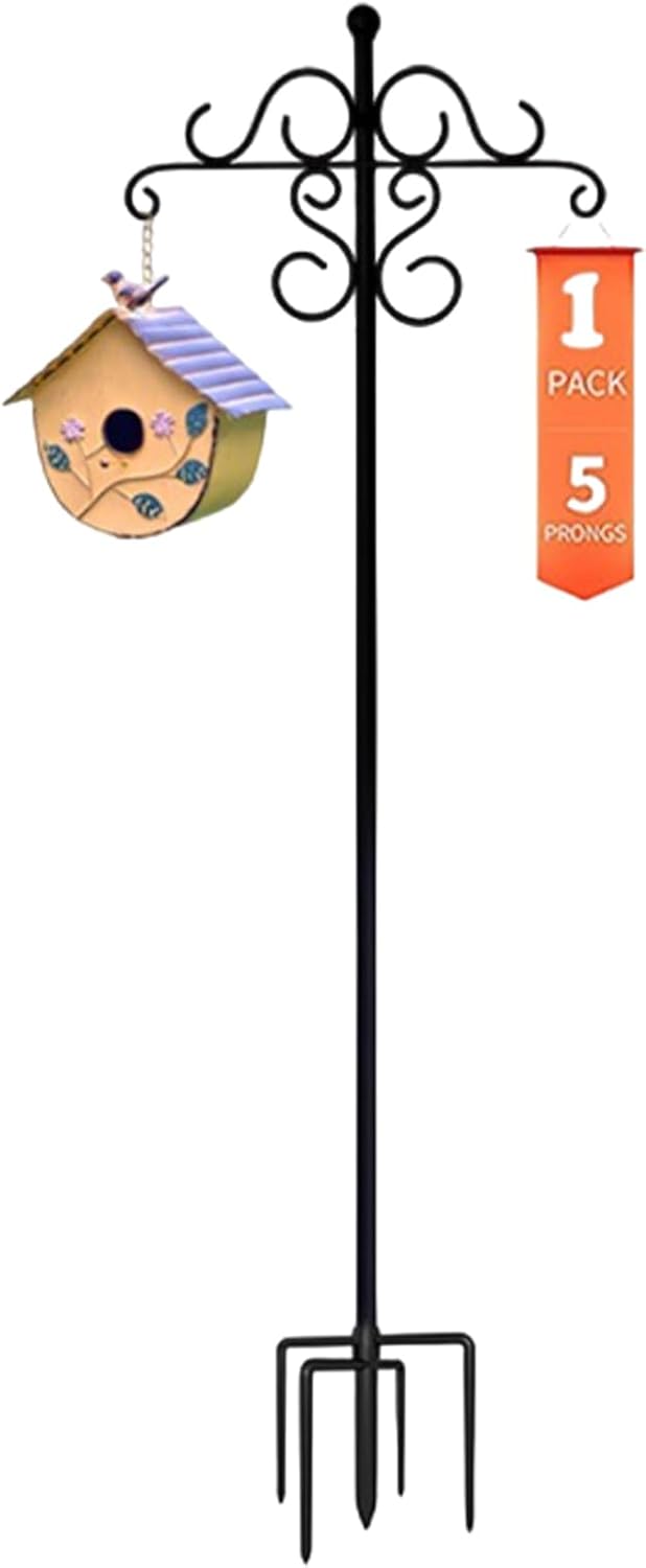 Bird Feeder Stand, 6.33 Feet Wild Bird Feeding Station for Outdoors, Garden Hanger with Sturdy Load Bearing and Rust Resistant Design, Backyard Wildlife Accessories for Yard Patio Lawn Courtyard