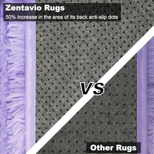 Zentavio Area Rugs for Living Room Small Carpet for Bedroom 3x5 Bedside Washable Soft Fluffy Shag Aesthetic Plush High Pile Throw Rug for Nursery Kids Room Dorm Room