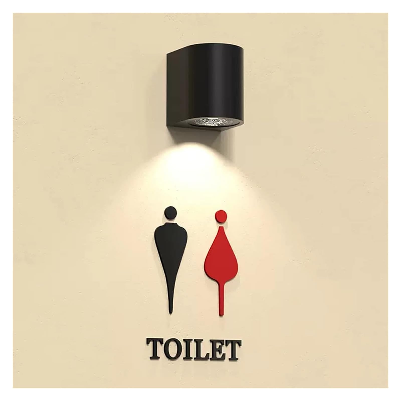 Carteles para aseos, Acrílico Mujer Hombre Montado en la pared, 11.6×16.5cm | A