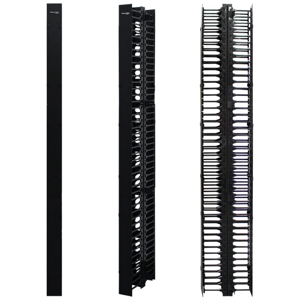 Wavenet 3049-N 78 in. Plastic Double Sided Vertical Cable Manager Black