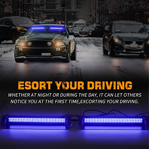 Blue Emergency Dash Lights 144 LED Warning Hazard Safety