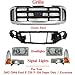 US AUTO PARTS PLUS New Front Grille + Opening Header Panel + Head Lamps + Corner Lights Right Passenger & Left Driver Side Direct Replacement For Ford F-250 F-350 Super Duty/Excursion 2002-2004