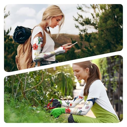 Image of YPHCDO Gardening Sleeves for Women Farm Sun Protection Thorn Proof Cooling Arm Sleeves to Cover Arms for Garden Sports