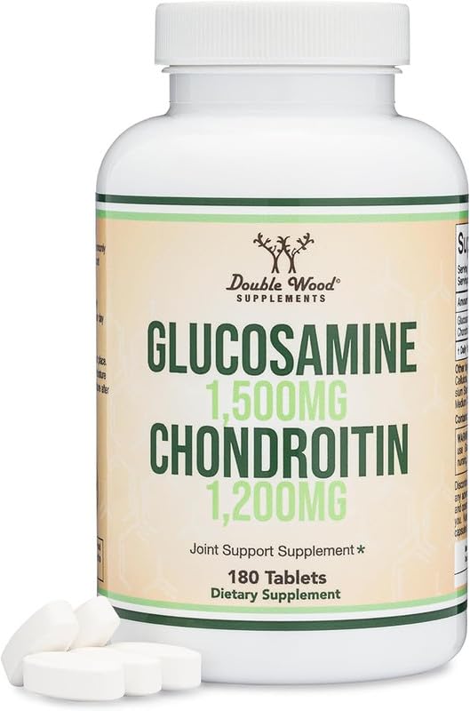 Evorina Glucosamine Chondroitin Triple Strength (1,500mg Glucosamine Sulfate, 1,200mg Chondroitin) 180 Tablets, Two Month Supply (Joint Support Supplement) Gluten Free, Non-GMO by Double Wood | High Strength Herbal Supplement | Clean Label Ayurvedic Wellness-image-27