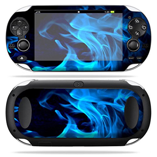 MightySkins Skin Compatible with PS Vita PSVITA PlayStation Vita Portable wrap Sticker Skins Blue Flames