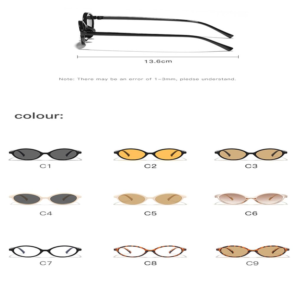 Gafas de sol ovaladas pequeñas vintage para hombre y mujer, gafas de sol modernas con protección UV400.