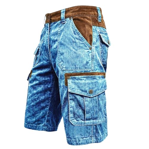 Short cargo 3/4 homme en coton CHUNOTU pantacourt combat noir