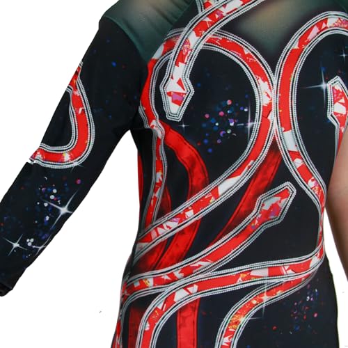 Disfraz de enterizo rojo con estampado de serpiente para niñas 7-8 años miniatura 5