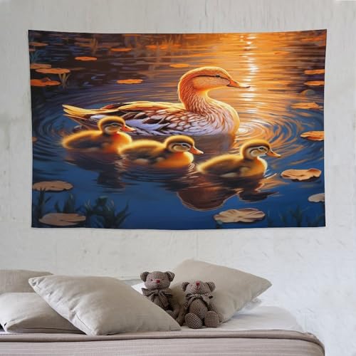 Tapisserie canard mignon PAZZK tenture murale pour chambre 150x230cm