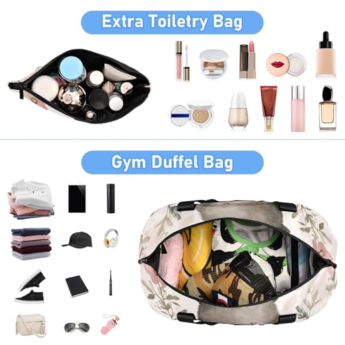 Forest Big Love Bear Gym Bag for Women Sport Travel Duffel Bag Shoulder Weekender Overnight Bags with Wet Pocket & Shoe Compartment4
