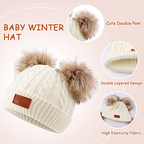 Image of Yuoahcn Kids Winter Beanie Hat Scarf Gloves Set Knit Warm Toddler Winter Cap Gloves Neck Warmer for Boys Girls 1-8 Year