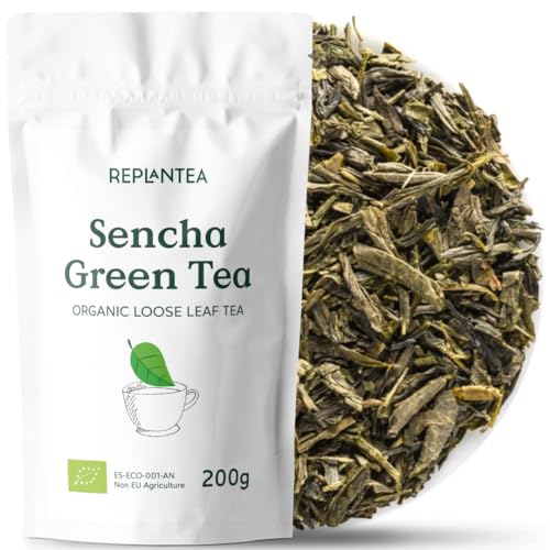 Green Tea Sencha Organic 200g (100 Cups) | Organic Loose Leaf Sencha Green Tea from China REPLANTEA