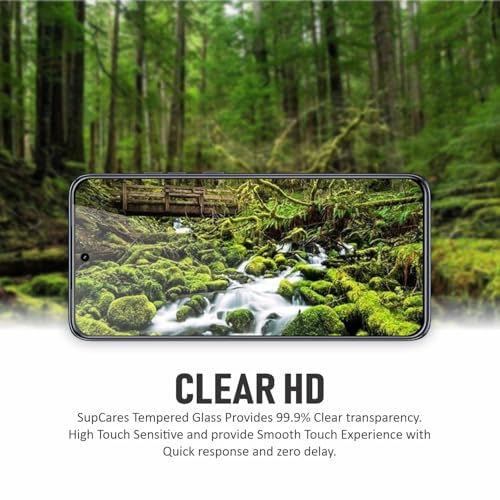 Image of SupCares Tempered Glass for Motorola Edge 50 Neo (6.4 Inch) With Installation Kit | 9H Edge to Edge Screen Protector | Black