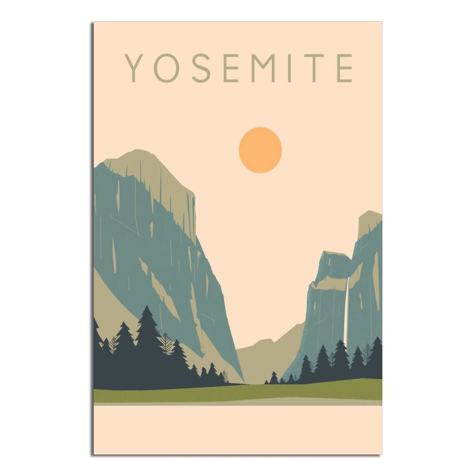 Metal Tin Sign Yosemite Tin Sign Vintage Rustic Decor Cave Coffee Shop Bar Bedroom Home Wall Decor Nostalgic Tin Sign 15x30cm