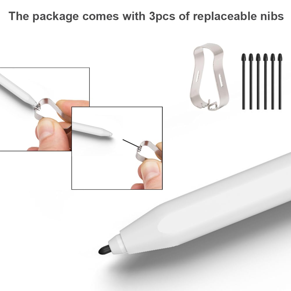 Stylus Pen für Remarkable 2/1 Stift, mit Flip Eraser & Magnetbefestigung, 4096 Druckstufen & Palm Rejection, kein Aufladen erforderlich, inklusive 6 extra Spitzen (weiß)